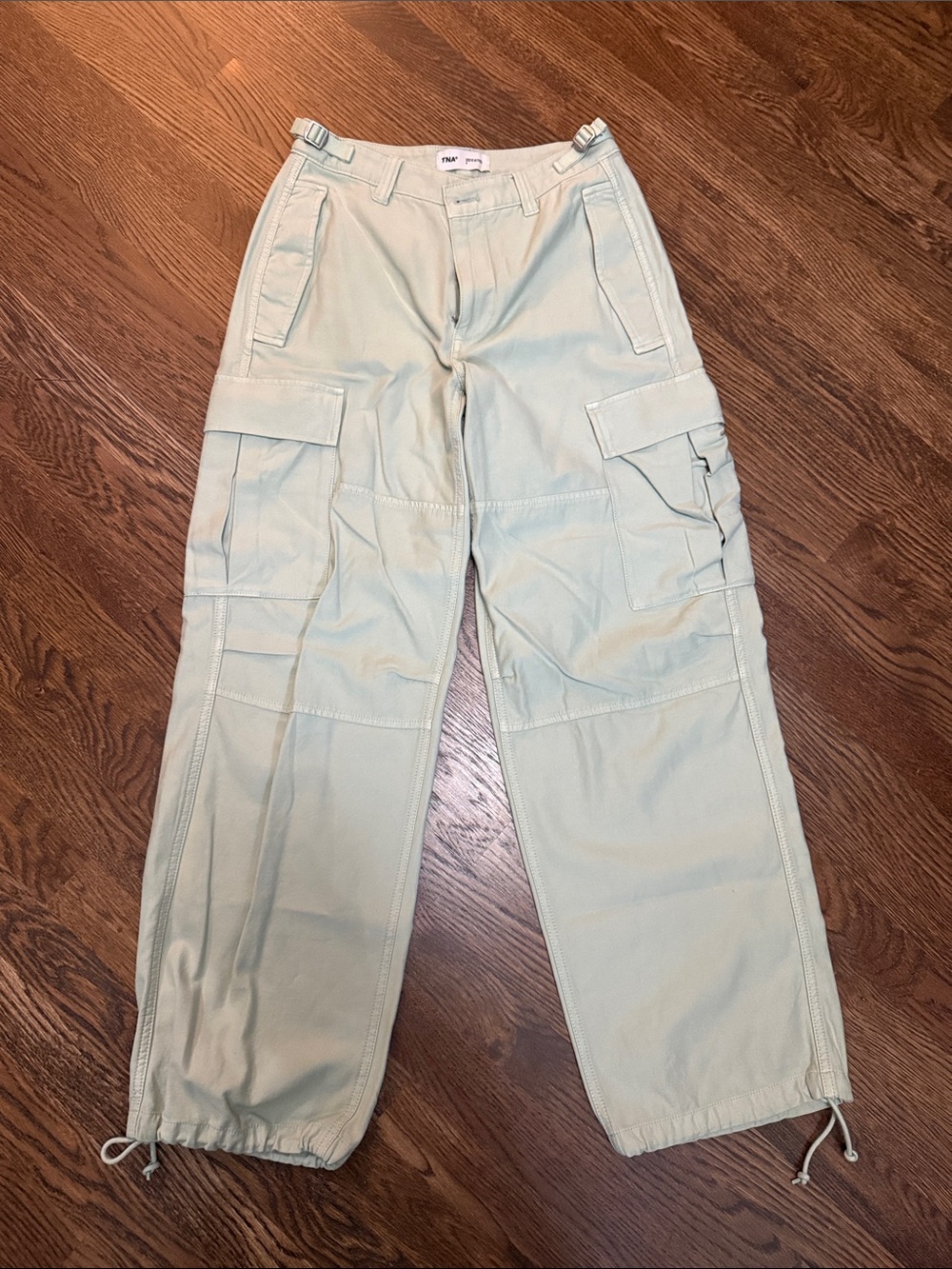 TNA Women's Light Mint Cargo Pants with Utility Pockets